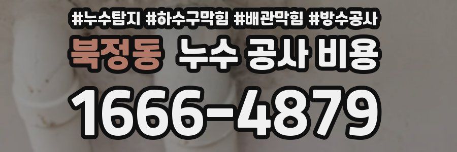 북정동 누수 공사 비용