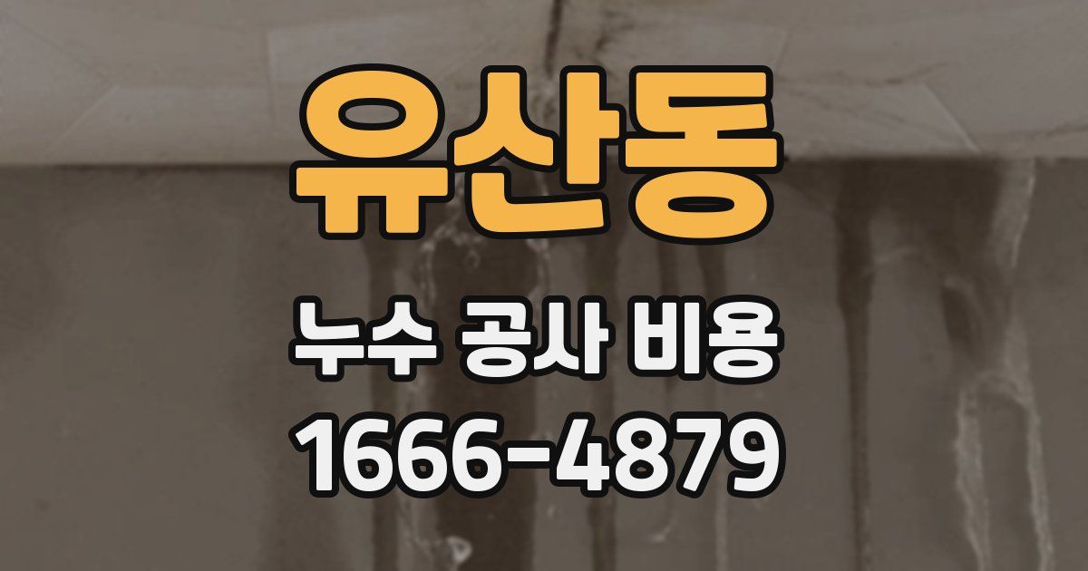 유산동 누수 공사 비용