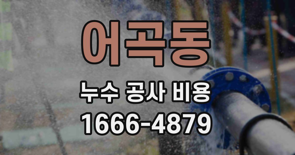 어곡동 누수 공사 비용