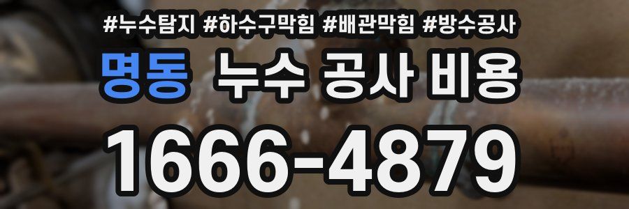 명동 누수 공사 비용