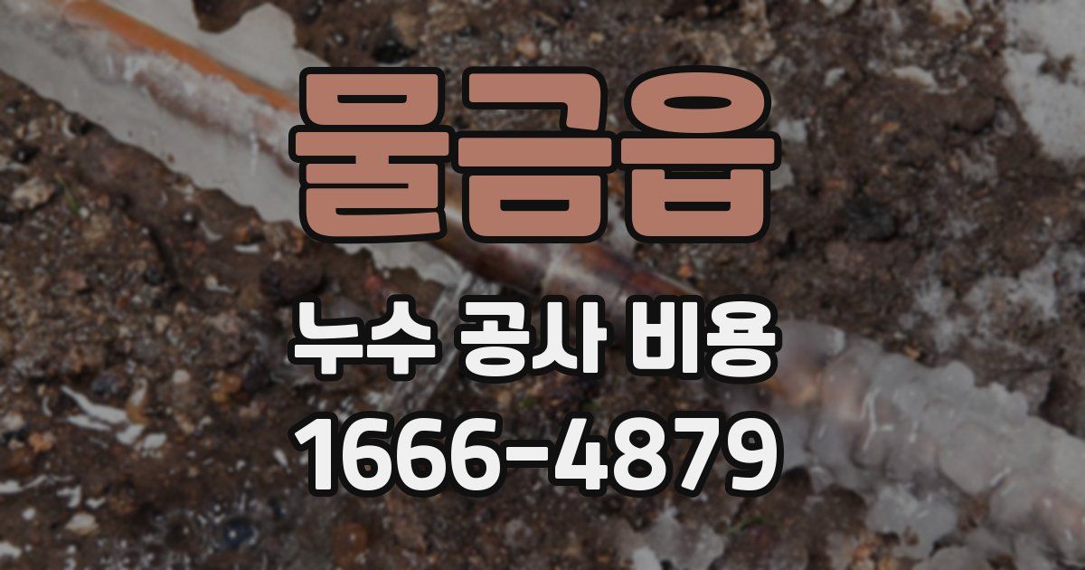 물금읍 누수 공사 비용