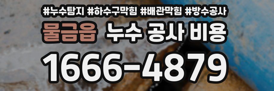 물금읍 누수 공사 비용