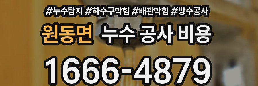 원동면 누수 공사 비용