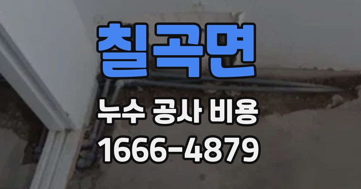 칠곡면 누수 공사 비용