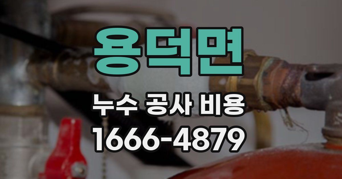 용덕면 누수 공사 비용