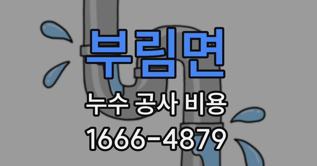 부림면 누수 공사 비용