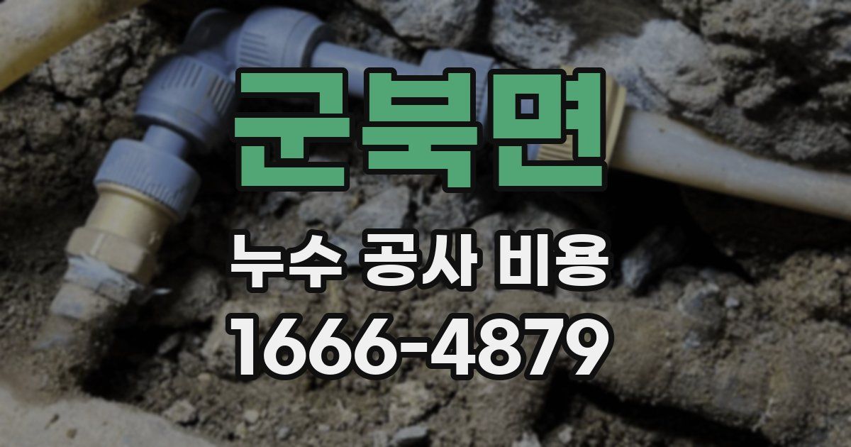 군북면 누수 공사 비용