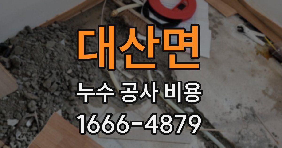 대산면 누수 공사 비용