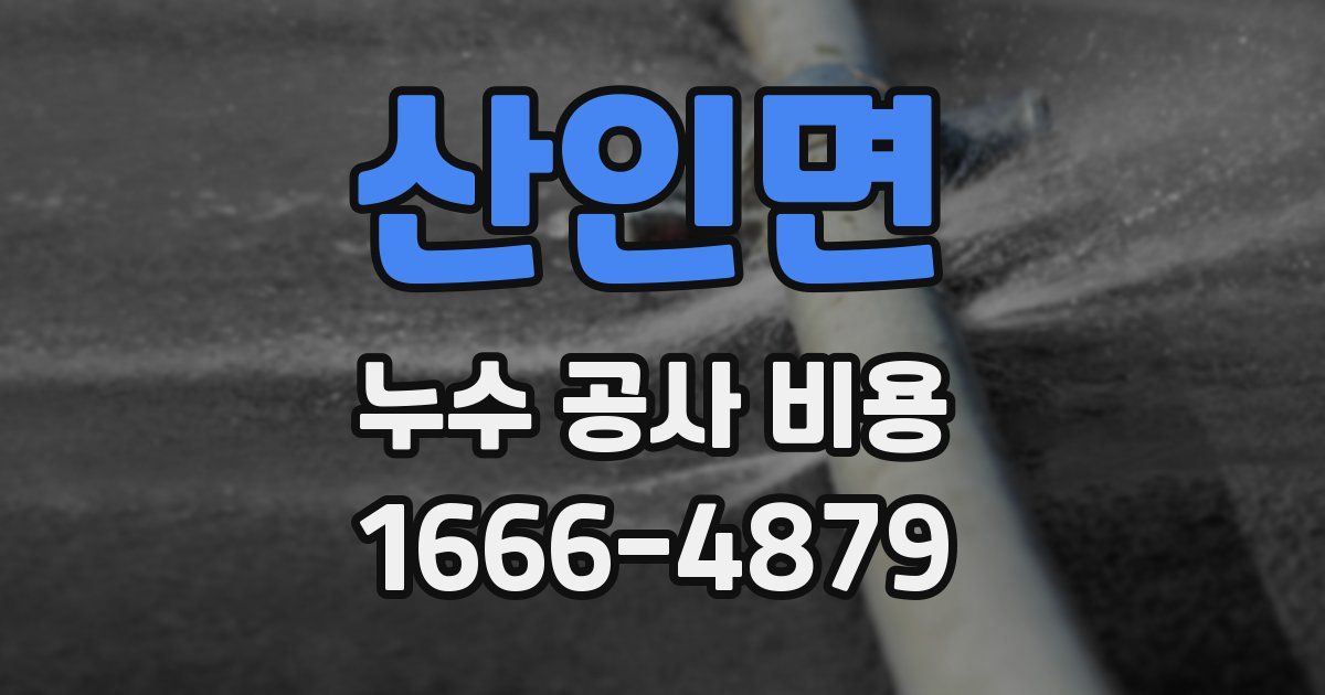 산인면 누수 공사 비용