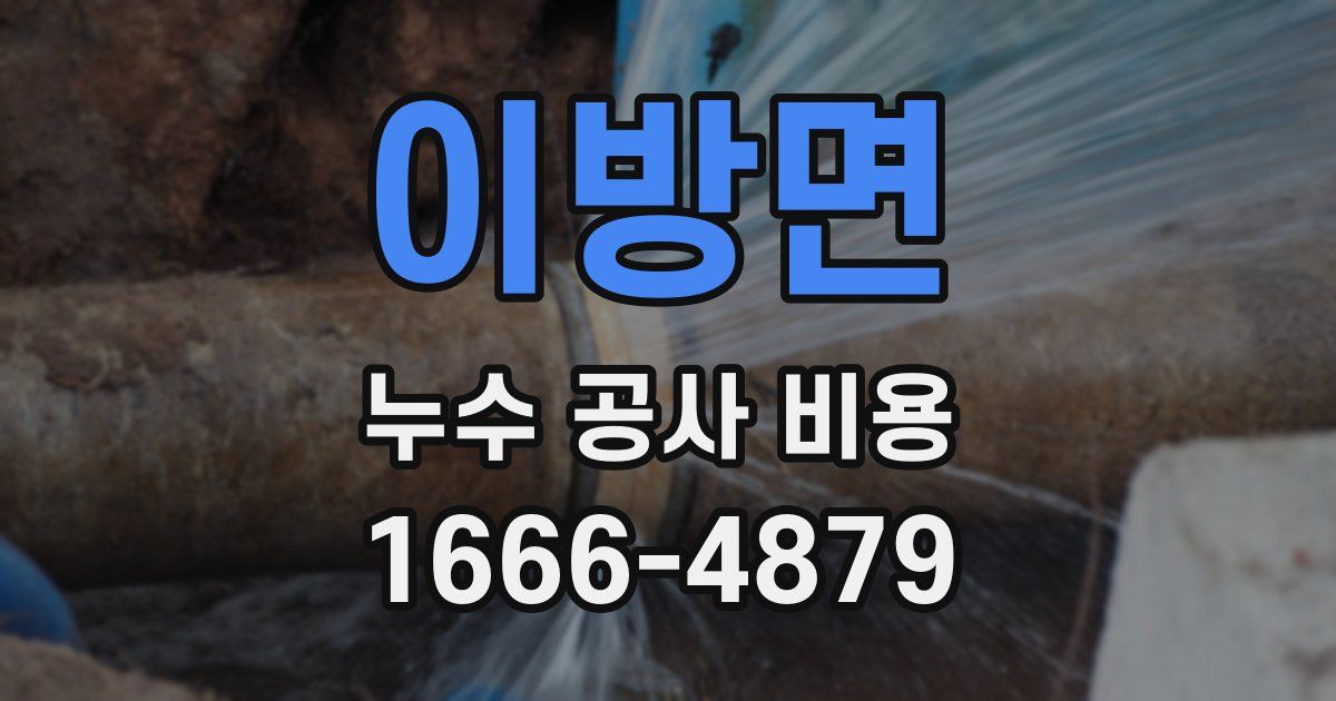 이방면 누수 공사 비용