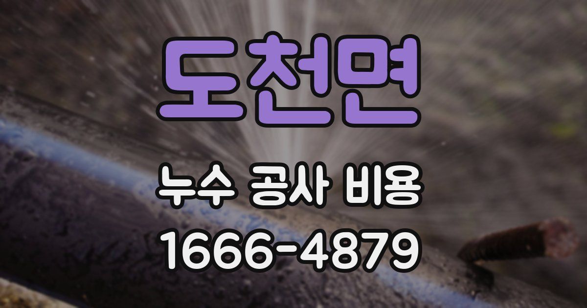 도천면 누수 공사 비용