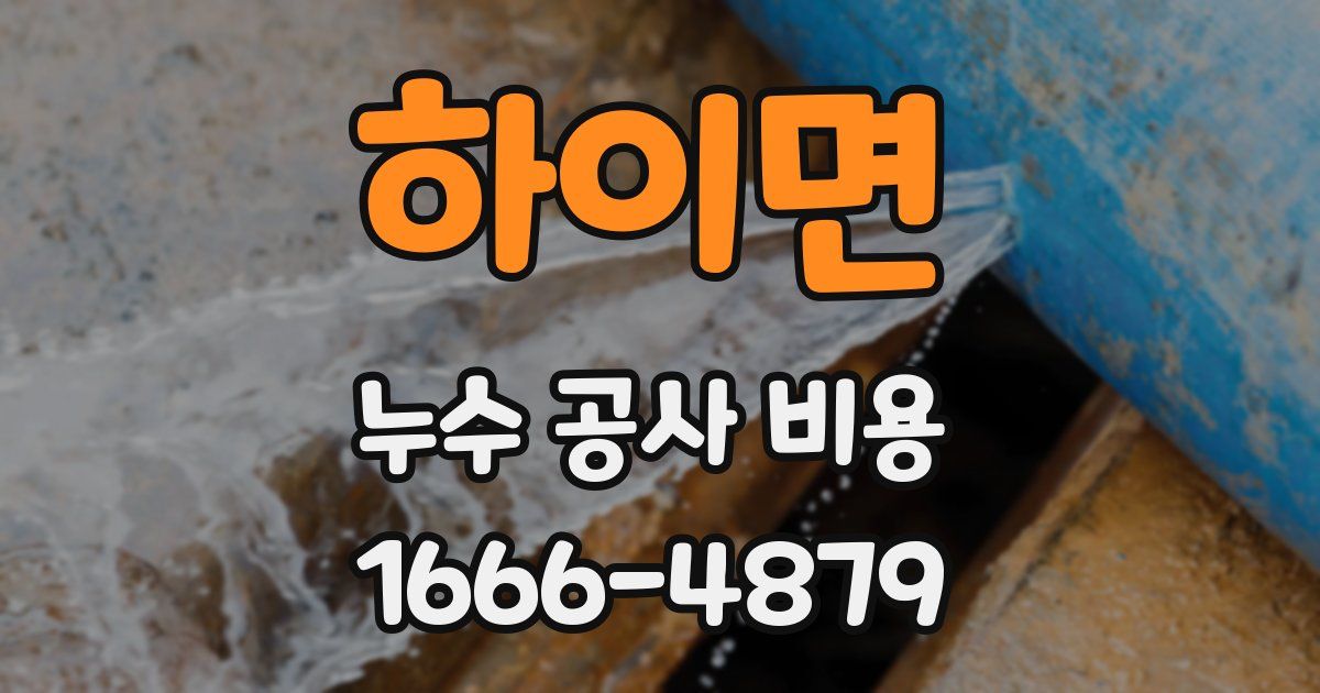 하이면 누수 공사 비용