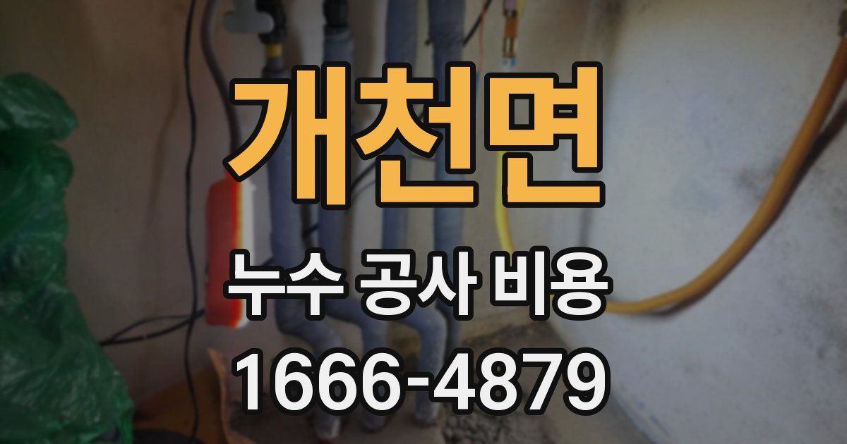 개천면 누수 공사 비용