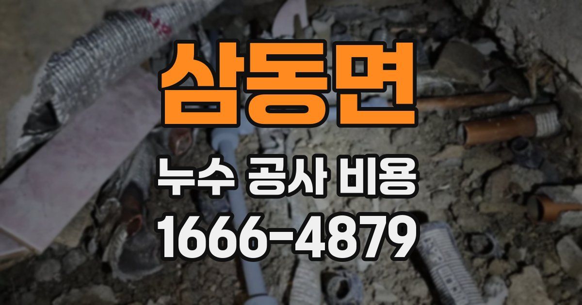 삼동면 누수 공사 비용