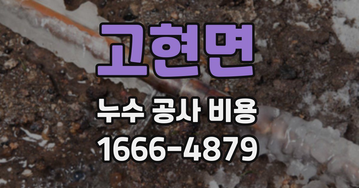 고현면 누수 공사 비용