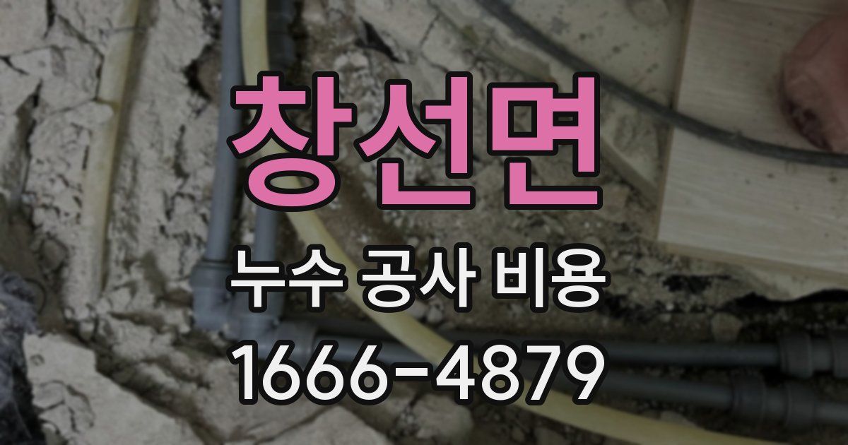 창선면 누수 공사 비용