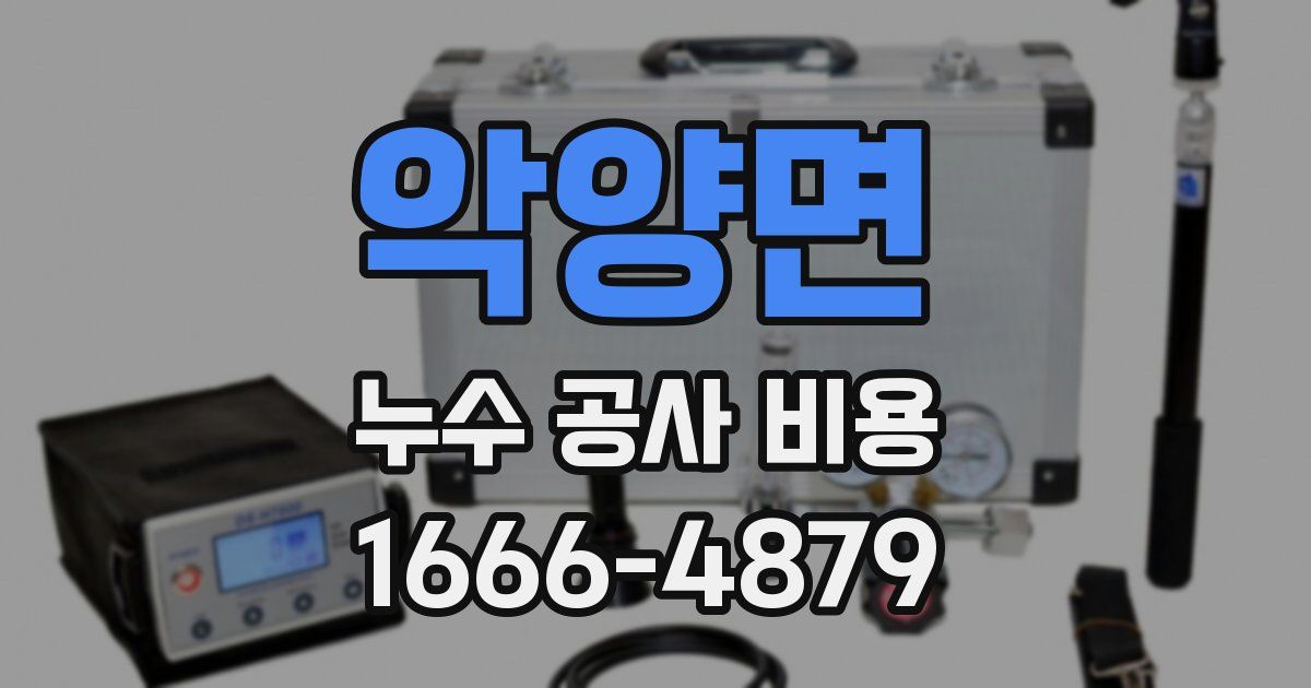 악양면 누수 공사 비용