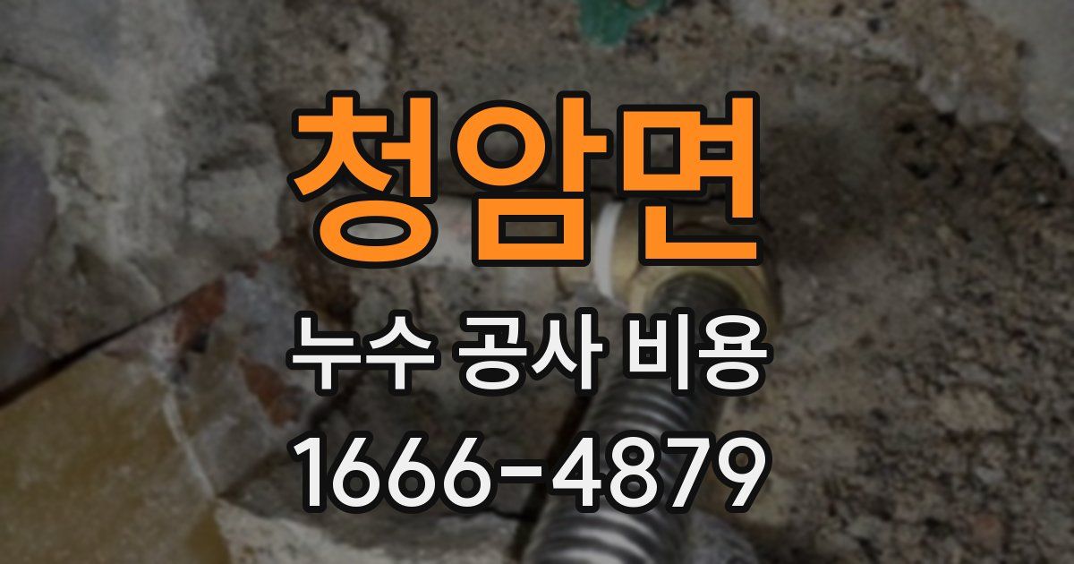 청암면 누수 공사 비용