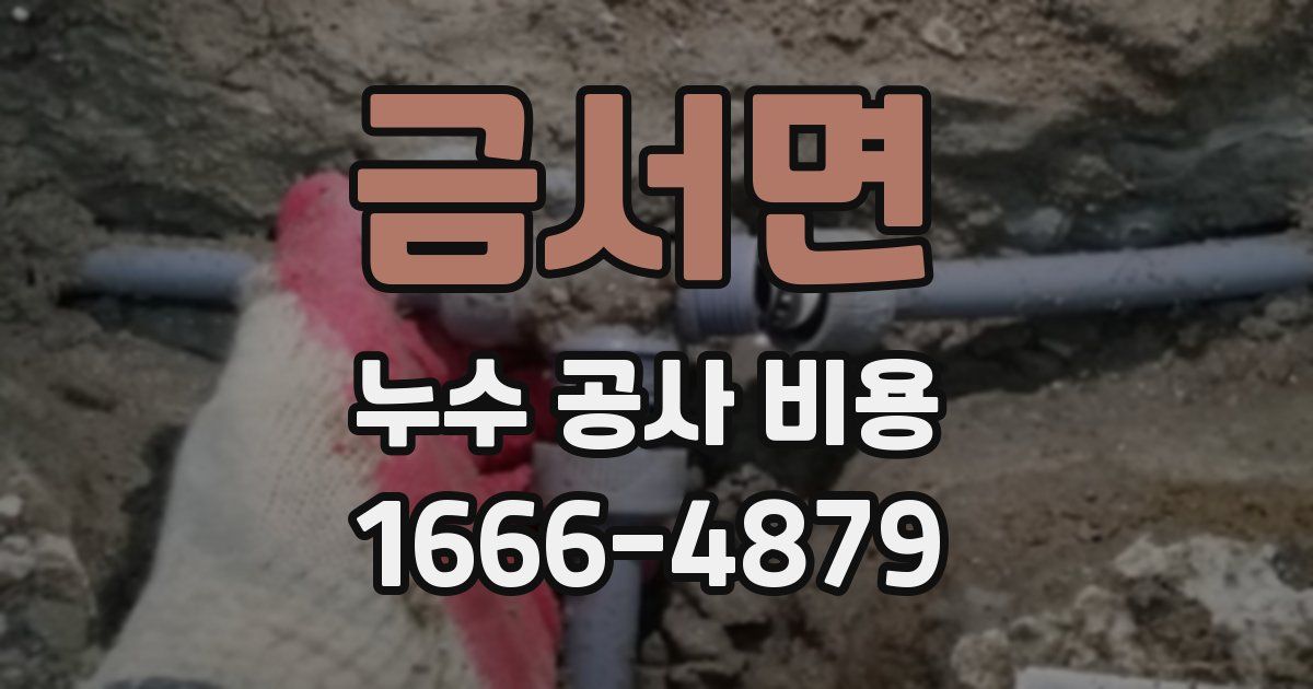 금서면 누수 공사 비용