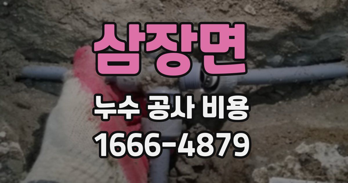 삼장면 누수 공사 비용