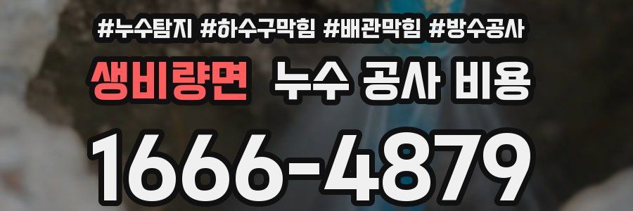 생비량면 누수 공사 비용