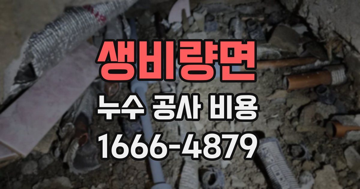 생비량면 누수 공사 비용