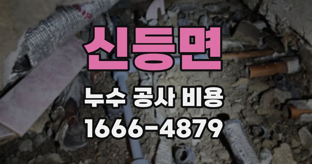 신등면 누수 공사 비용