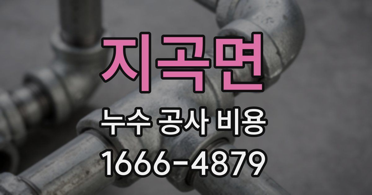 지곡면 누수 공사 비용