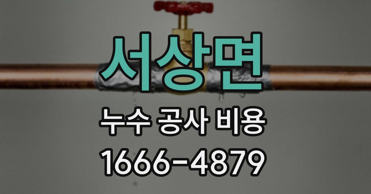 서상면 누수 공사 비용