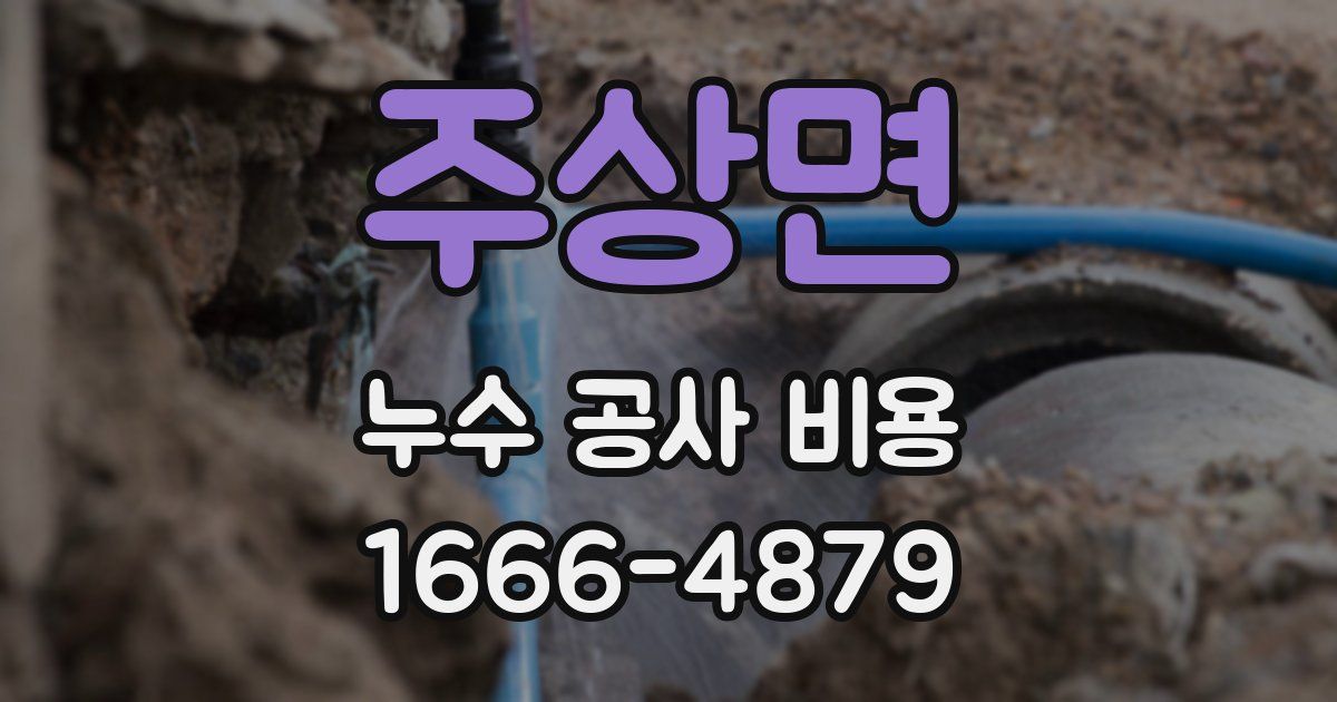 주상면 누수 공사 비용