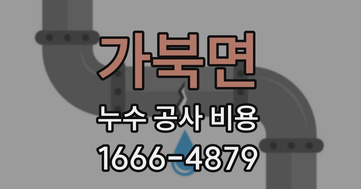 가북면 누수 공사 비용