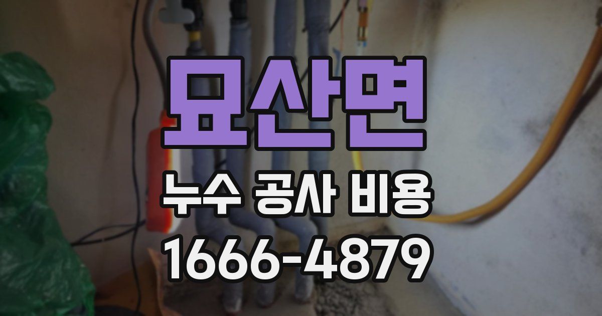묘산면 누수 공사 비용
