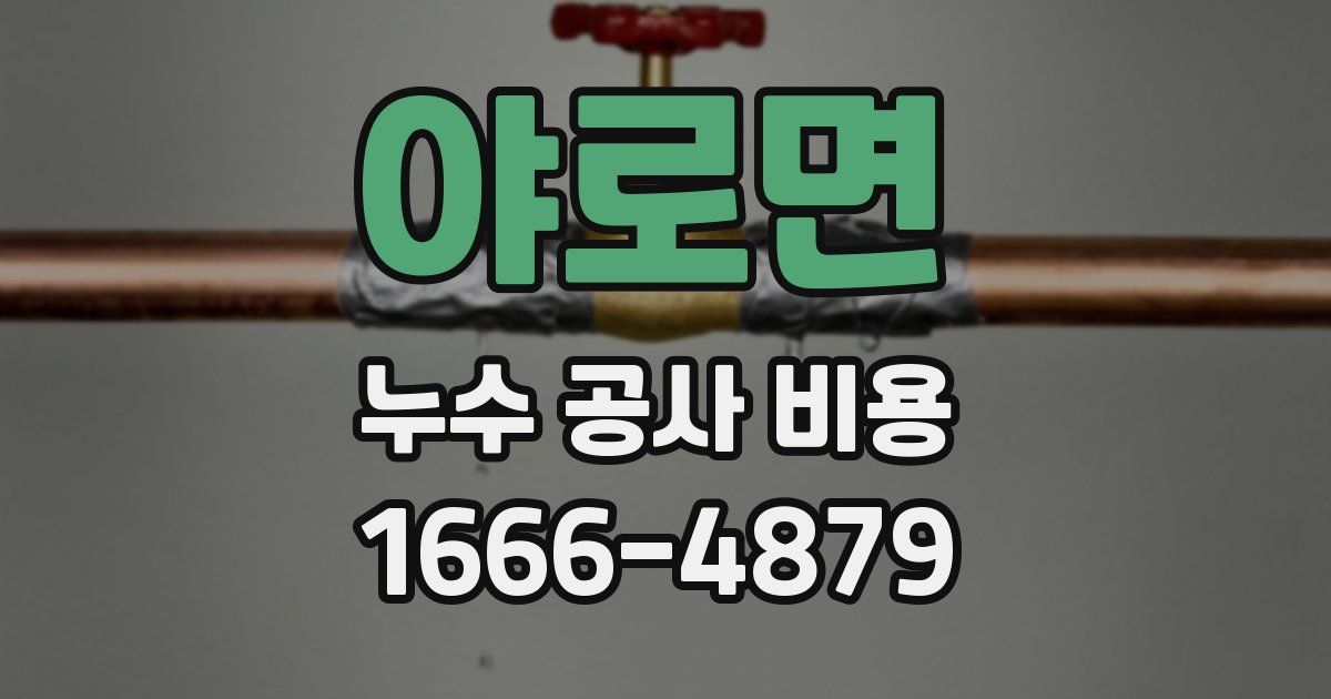 야로면 누수 공사 비용