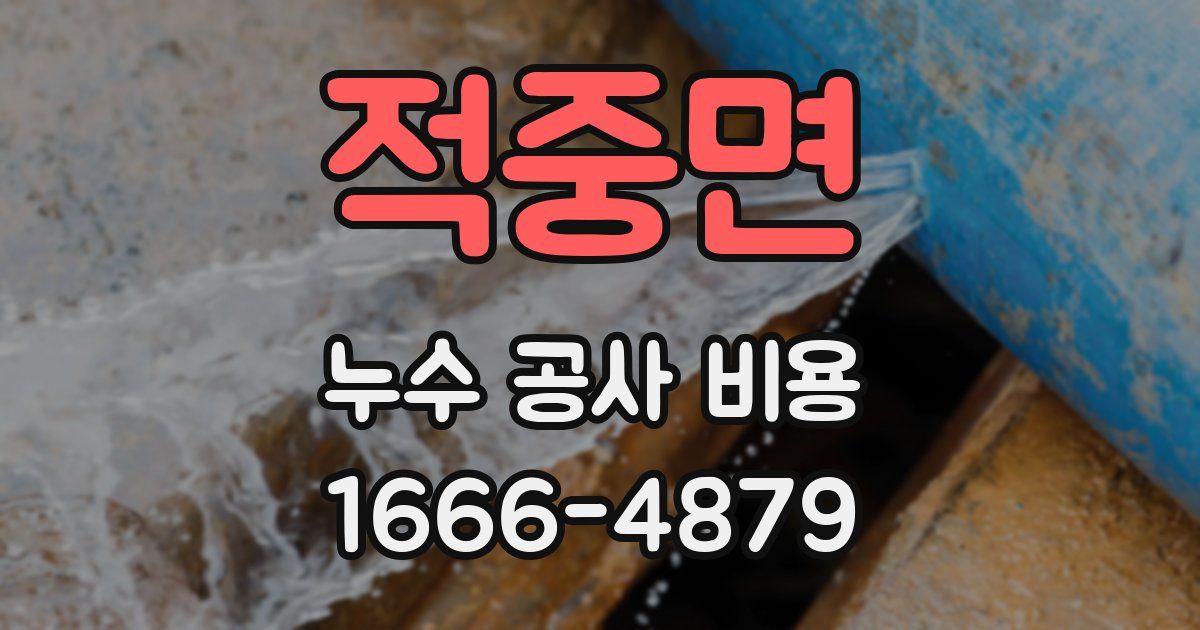 적중면 누수 공사 비용