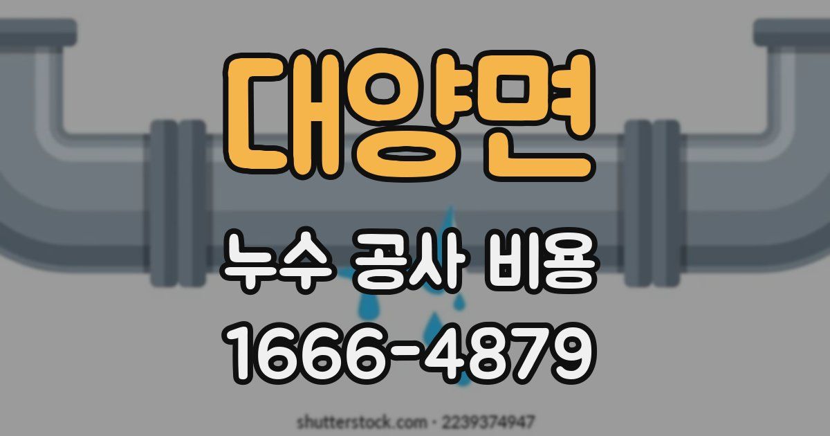 대양면 누수 공사 비용