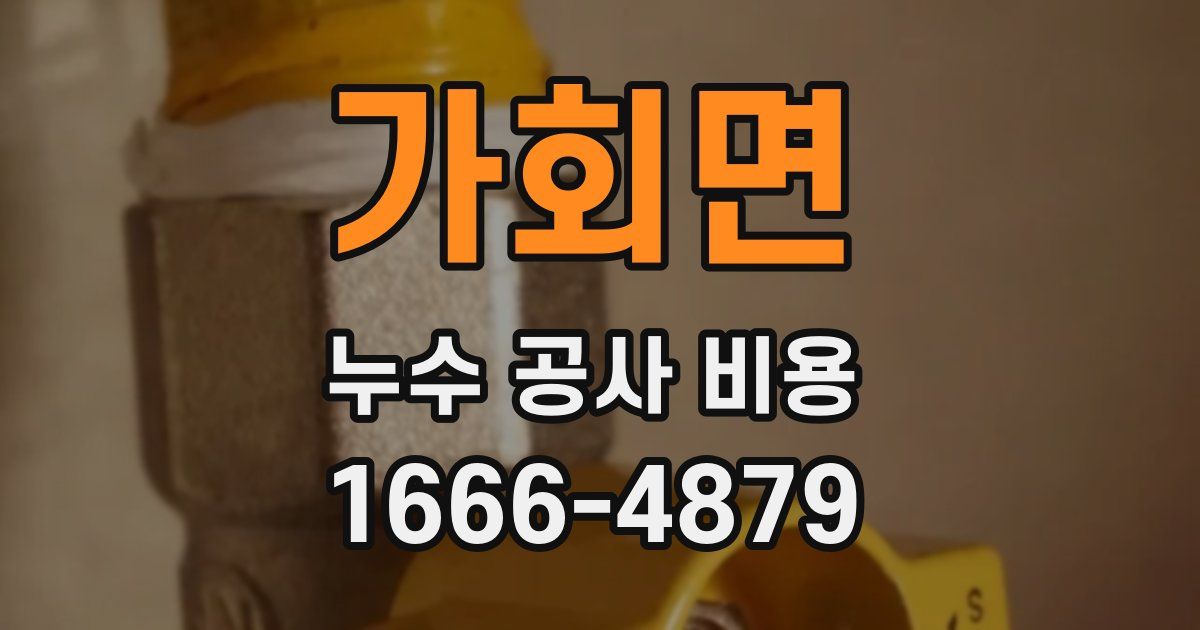 가회면 누수 공사 비용