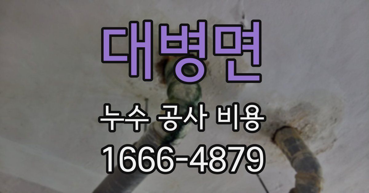 대병면 누수 공사 비용