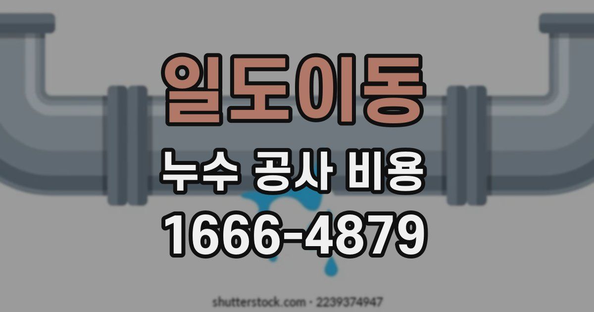 일도이동 누수 공사 비용