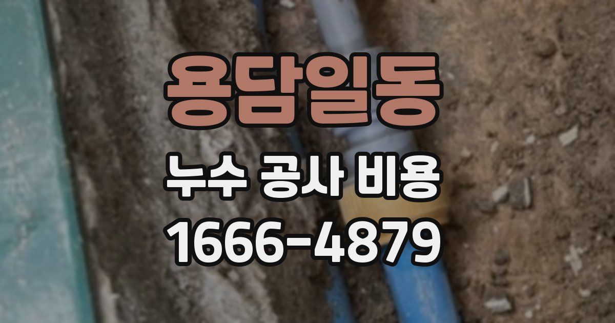 용담일동 누수 공사 비용