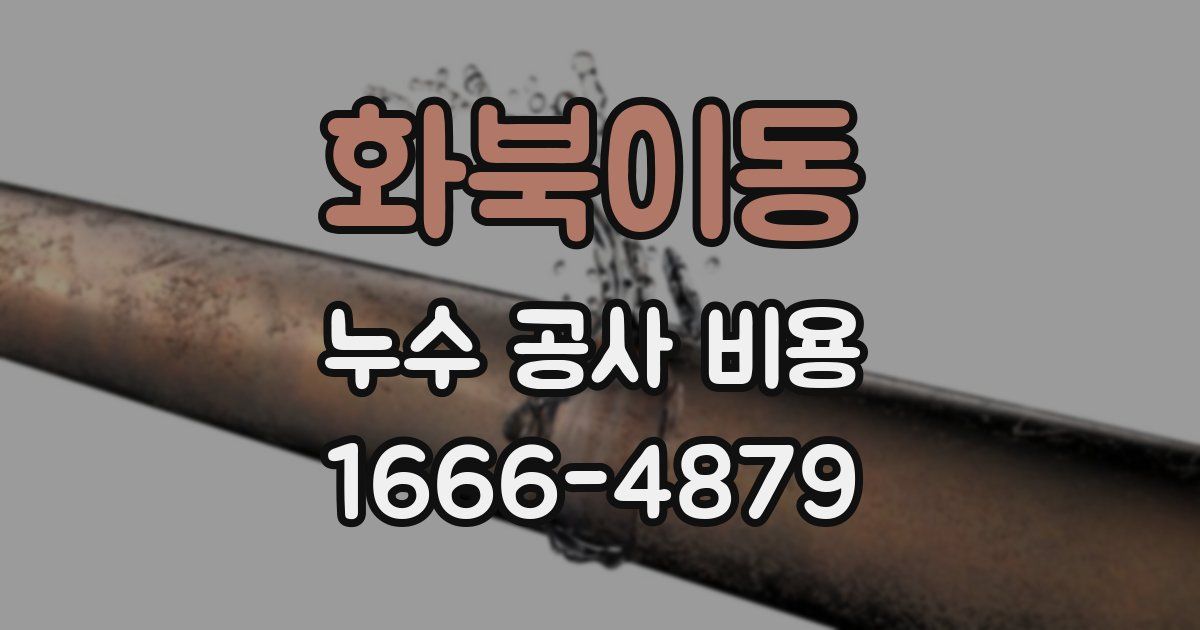 화북이동 누수 공사 비용
