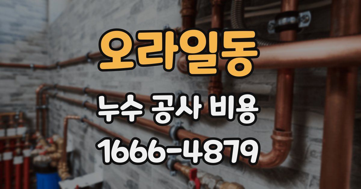 오라일동 누수 공사 비용