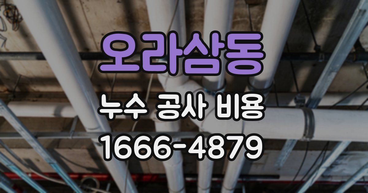 오라삼동 누수 공사 비용