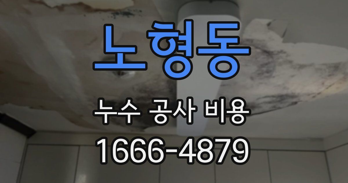 노형동 누수 공사 비용