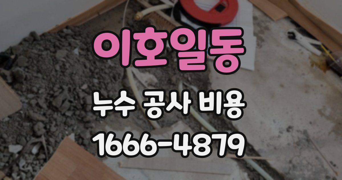 이호일동 누수 공사 비용