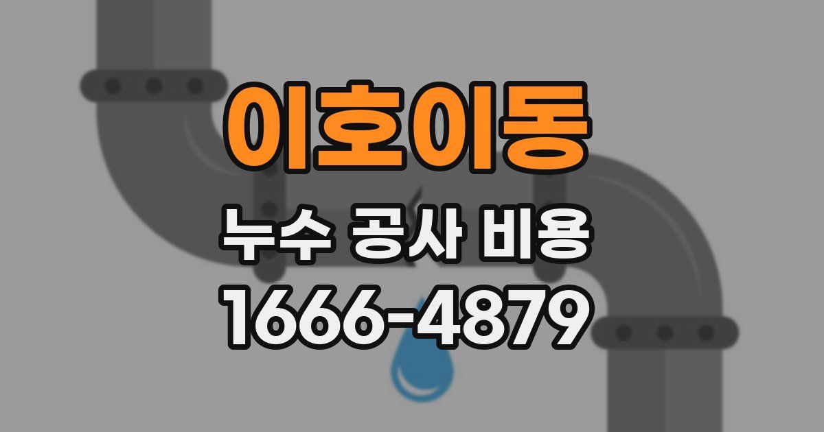 이호이동 누수 공사 비용