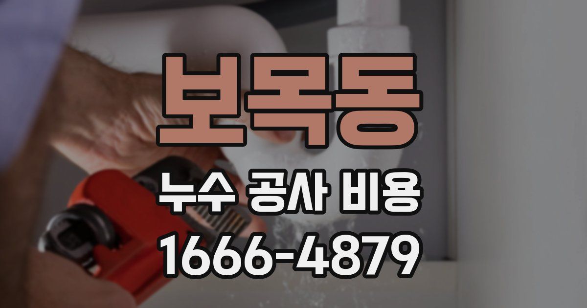 보목동 누수 공사 비용