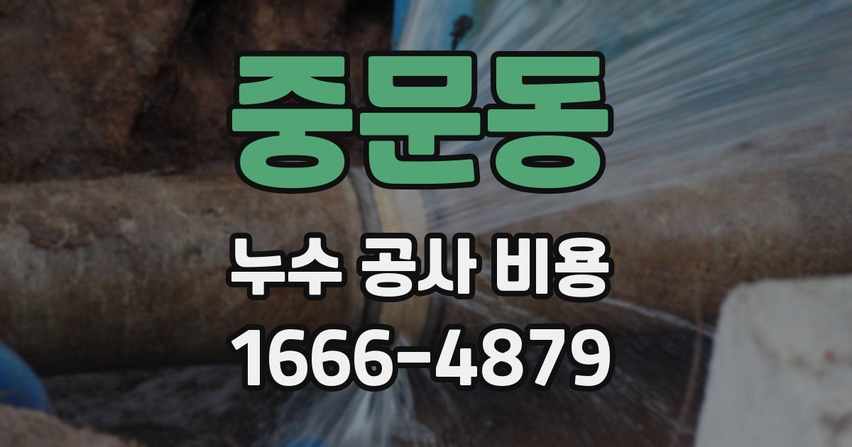 중문동 누수 공사 비용