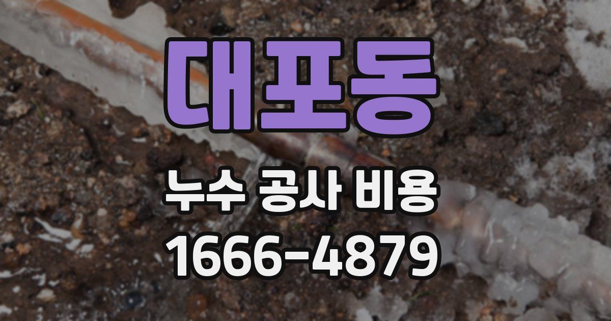 대포동 누수 공사 비용