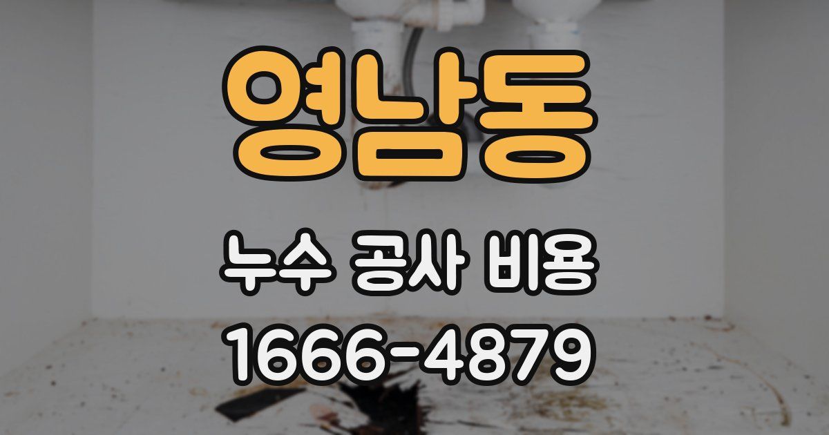 영남동 누수 공사 비용
