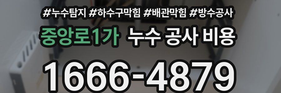 중앙로1가 누수 공사 비용
